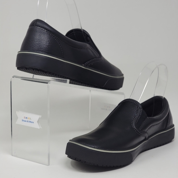 Tredsafe Shoes Mens 5 Womens 6 W Casual Slip On Loafer MNTR43SN003 Black Leather - Picture 4 of 9